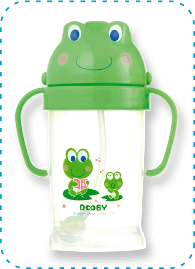 DOOBY大眼蛙-卡通神奇喝水杯(綠色/粉色)250cc(DB-4131)