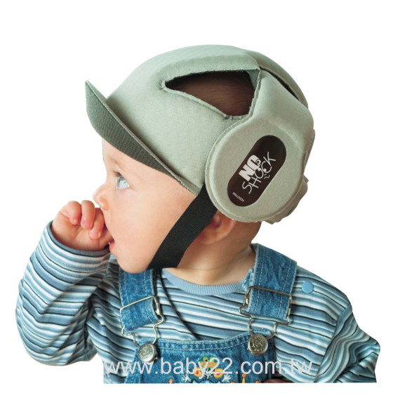 義大利OKBABY-寶寶護頭帽(灰色/藍色)F006