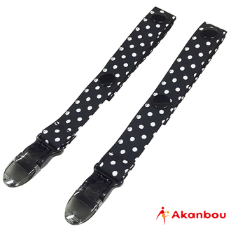 日本Akanbou-多用途扣帶夾2入組(小點黑)AK335289