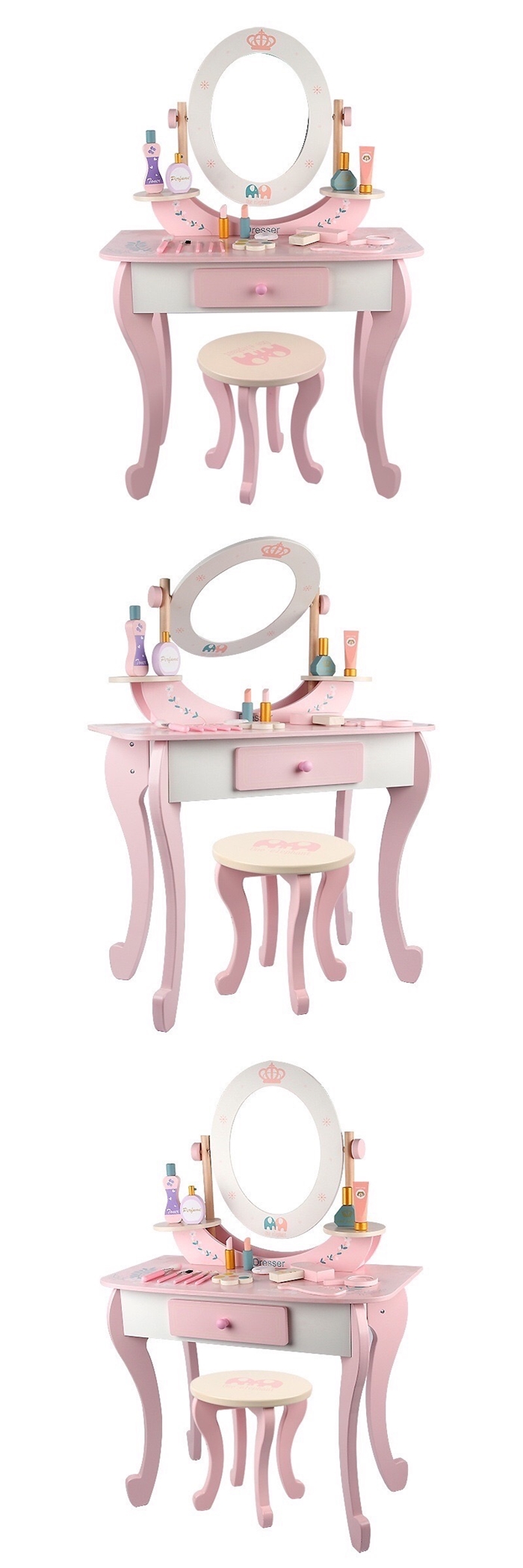 CHING-CHING親親-木製玩具粉紅色梳妝台(MSN21004)