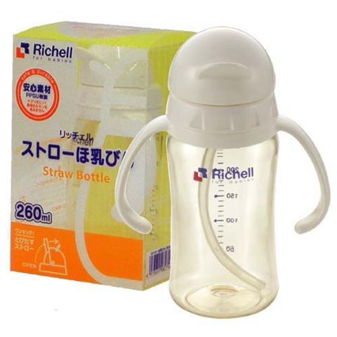 Richell利其爾-PPSU吸管型哺乳瓶260ml(982716)