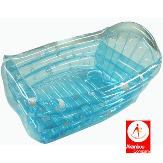 Akanbou 充氣式澡盆(透明藍/透明粉)