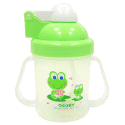 DOOBY大眼蛙-自動彈跳喝水杯(綠色/粉色)240cc(DB-3841)