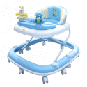 babybabe-豪華靜音避震學步車(藍色/卡其)B600