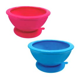 PUKU藍色企鵝-矽膠吸盤碗(藍色/紅色)P14322
