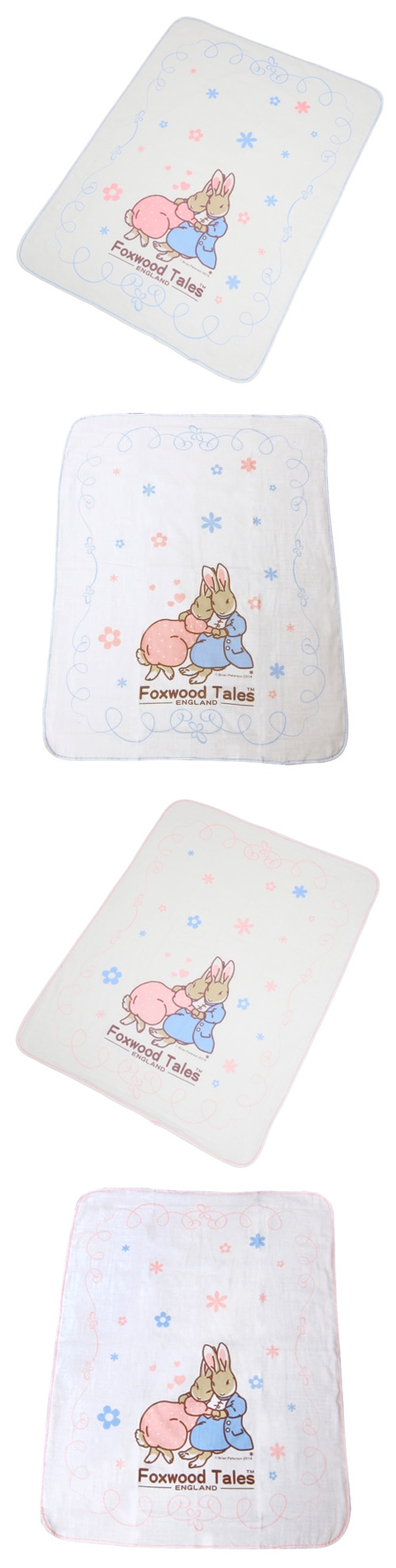 狐狸村傳奇-嬰兒紗布大浴巾(藍色/粉色)301-2064