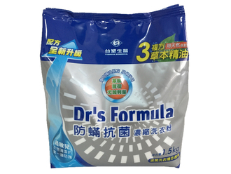 台塑生醫Dr’s Formula-防蹣抗菌濃縮洗衣粉補充包1.5kg(11311)
