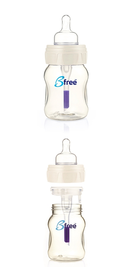 貝麗Bfree Plus-玻璃防脹氣寬口徑奶瓶160ml
