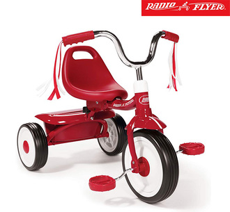 美國RadioFlyer-紅騎士折疊三輪車(彎把)#411A