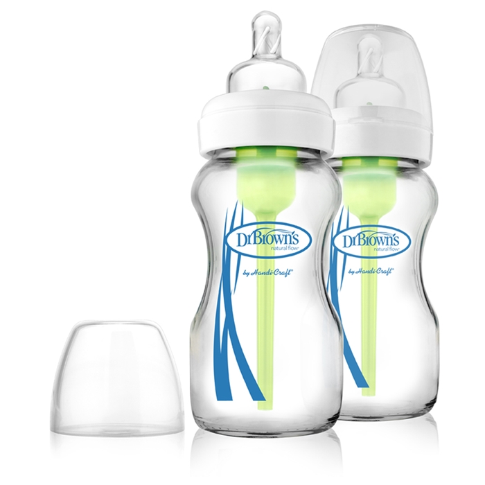 美國布朗博士-防脹氣寬口玻璃奶瓶-大270ml(二入裝)DB9200