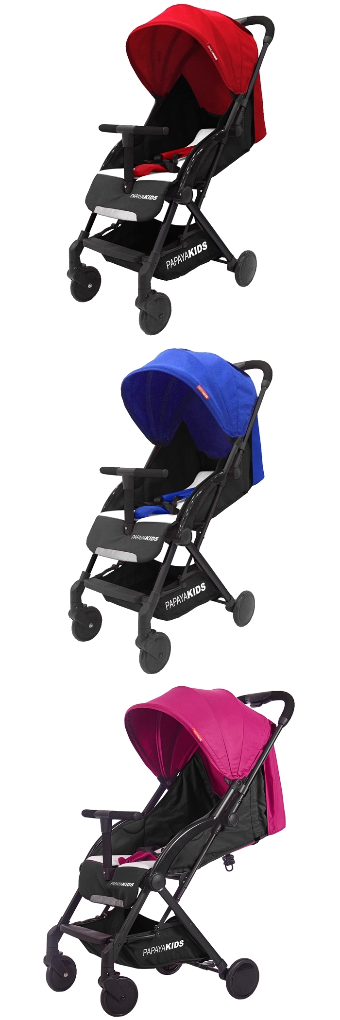馬克文生-PAPAYA KIDS二代口袋車/嬰幼兒手推車(紅色/藍色/紫色)P20T