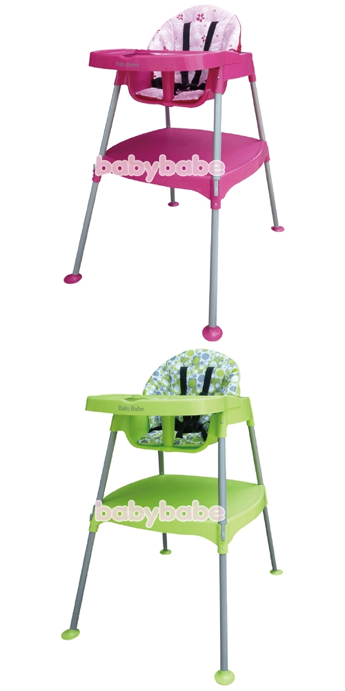babybabe-多功能兒童餐桌椅(桃紅/田園綠)B130