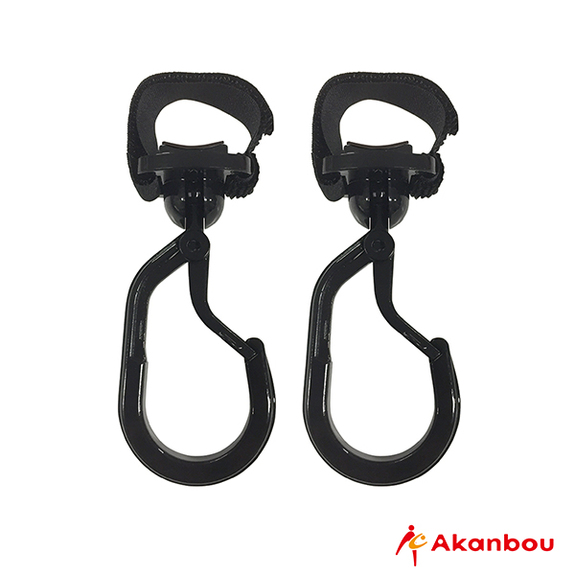 Akanbou-360度旋轉二用式掛勾2入(黑)AK336002