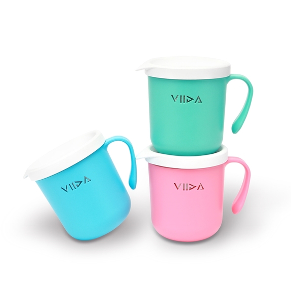 VIIDA-Soufflé抗菌不鏽鋼杯(湖水綠/寶貝藍/甜心粉)A01103