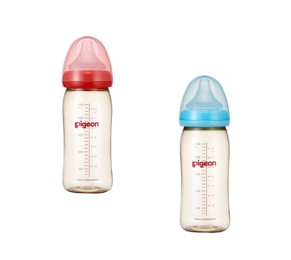 貝親-寬口母乳實感PPSU奶瓶240ml-紅色/藍色(LL奶嘴)P00782