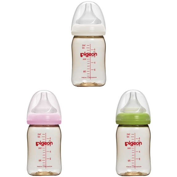 貝親-寬口母乳實感PPSU奶瓶160ml(白色/粉色/綠色)P00783