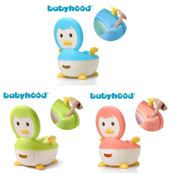 傳佳知寶babyhood-PU款企鵝座便器(藍色/綠色/粉色)BH-113-1