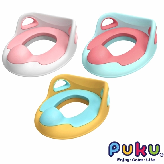 PUKU藍色企鵝-幼兒PU軟墊舒適便座(湖水藍/活力黃/優雅白)P17419