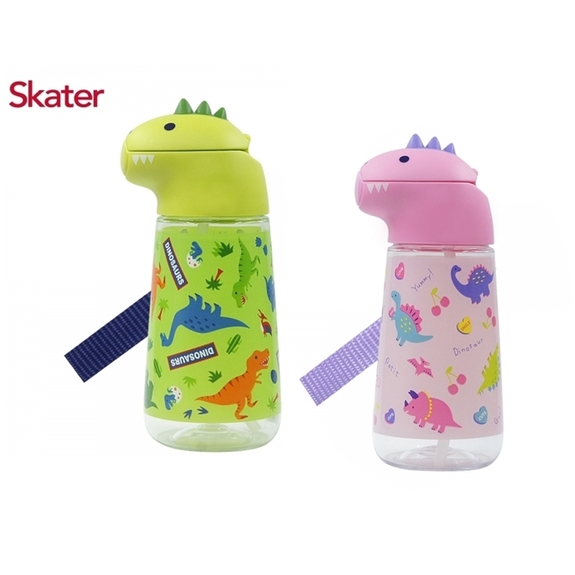 永豐耀Skater-恐龍吸管水壺420ml(綠色/粉色)