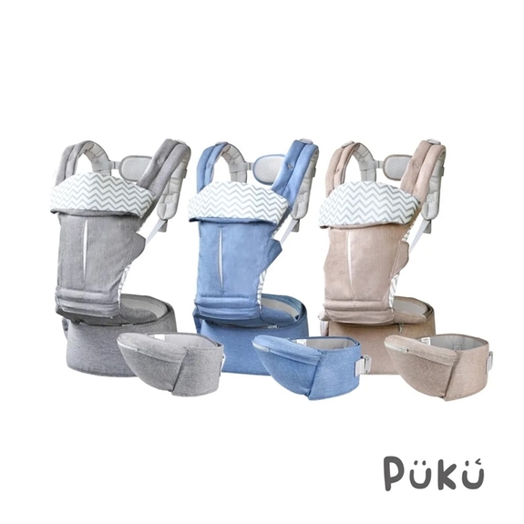 PUKU藍色企鵝-Triple+三合一全方位腰凳揹巾(銀灰/丹寧/米杏)P40317